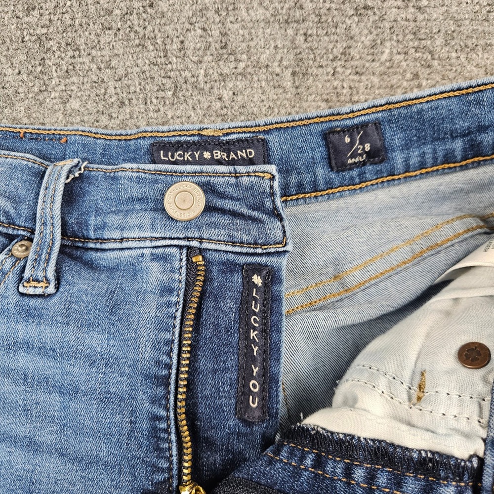 Lucky Brand Ava Mid Rise Skinny Ankle Jeans Medium Wash Blue Size 6/28 - Picture 4 of 10